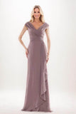 Sheath-Column Maxi Chiffon Mother Of The Bride Dress CM0312