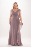 Sheath-Column Maxi Chiffon Mother Of The Bride Dress CM0312