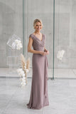 Sheath-Column Maxi Chiffon Mother Of The Bride Dress CM0312
