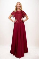 A-Line Maxi Chiffon Mother Of The Bride Dress CM0323 - COCOMELODY