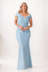 Sheath-Column Maxi Taffeta Mother Of The Bride Dress CM0330 - COCOMELODY