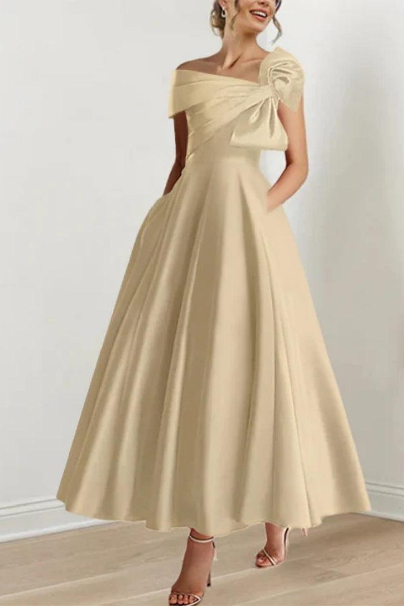 A Line Off The Shoulder Mother Dresses with Bows CM0333 - COCOMELODY