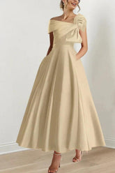 A Line Off The Shoulder Mother Dresses with Bows CM0333 - COCOMELODY