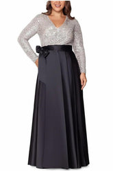 A Line V Neck Long Sleeves Sequins Mother Of The Bride Dresses CM0334 - COCOMELODY