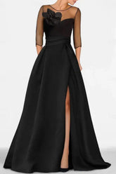 A Line Sweetheart 3/4 Sleeves High Split Mother Dresses CM0338 - COCOMELODY