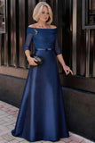 A Line Off The Shoulder Short Sleeves Applique Mother Dresses CM0339