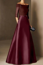 A Line Off The Shoulder Short Sleeves Applique Mother Dresses CM0339 - COCOMELODY