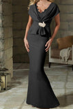 Sheath Column V Neck Mother of the Bride Dresses with Belt CM0346 - COCOMELODY