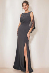 Sheath Column Scoop Neck Mother Of The Bride Dresses CM0352 - COCOMELODY