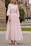 A Line Princess Jewel Neck Ankle Length Sequins Mother Dresses CM0355 - COCOMELODY