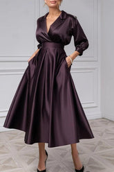 A Line Princess V Neck 3/4 Sleeves Mother Of The Bride Dresses CM0360 - COCOMELODY