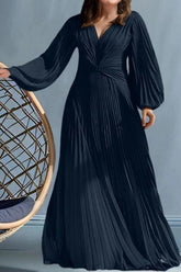 A Line V Neck Mother of the Bride Dresses with Ruched CM0367 - COCOMELODY