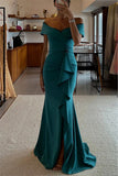 Sheath Off the Shoulder Sleeveless Floor Length Mother Dresses CM0379