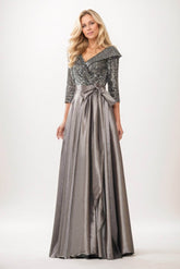 A-Line Maxi Sequined Mother of the Bride Dresses CM0399 - COCOMELODY