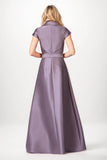 A-Line Maxi Satin Mother of the Bride Dresses CM0401 - COCOMELODY