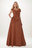 A-Line Maxi Satin Mother of the Bride Dresses CM0403