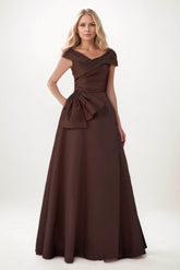 A-Line Maxi Satin Mother of the Bride Dresses CM0403 - COCOMELODY