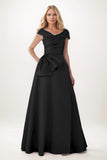 A-Line Maxi Satin Mother of the Bride Dresses CM0403