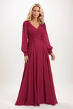 A-Line Maxi Chiffon Mother of the Bride Dresses CM0405