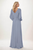 A-Line Maxi Chiffon Mother of the Bride Dresses CM0405