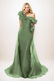 Trumpet-Mermaid Maxi Organza Mother of the Bride Dresses CM0406 - COCOMELODY