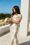 Trumpet-Mermaid Floor Length Jacquard Mother of the Bride Dress CM0414