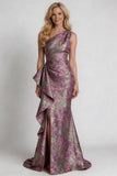 Trumpet-Mermaid Floor Length Jacquard Mother of the Bride Dress CM0419
