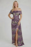 Sheath-Column Floor Length Jacquard Mother of the Bride Dress CM0420