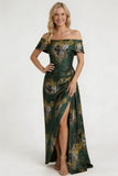 Sheath-Column Floor Length Jacquard Mother of the Bride Dress CM0420