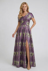 A-Line Floor Length Jacquard Mother of the Bride Dress CM0422