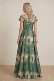 A-Line High-Low Jacquard Mother of the Bride Dress CM0423