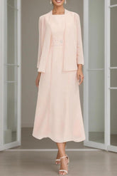 A-Line Tea Length Chiffon Mother of the Bride Dress CM0433
