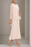 A-Line Tea Length Chiffon Mother of the Bride Dress CM0433