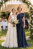 Sheath-Column Floor Length Satin Mother of the Bride Dress CM0438