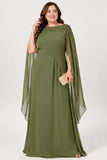 A-Line Floor Length Chiffon Mother of the Bride Dress CM0439