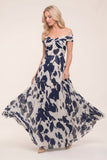 A-Line Maxi Printed Chiffon Mother of the Bride Dress CM0443