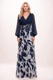 A-Line Maxi Printed Chiffon Mother of the Bride Dress CM0447