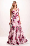 A-Line Maxi Printed Chiffon Mother of the Bride Dress CM0448