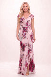 Sheath-Column Maxi Printed Chiffon Mother of the Bride Dress CM0449