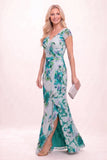 Sheath-Column Maxi Printed Chiffon Mother of the Bride Dress CM0449