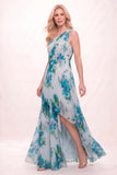 A-Line Maxi Printed Chiffon Mother of the Bride Dress CM0450