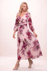 A-Line Ankle Length Printed Chiffon Mother of the Bride Dress CM0451