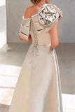 A-Line Floor Length Satin Mother of the Bride Dress CM0452