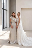 A-Line Floor Length Satin Mother of the Bride Dress CM0452