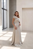 A-Line Floor Length Satin Mother of the Bride Dress CM0452