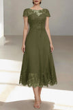 A-Line Tea Length Chiffon Mother of the Bride Dress CM0453