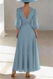 A-Line Ankle Length Chiffon Mother of the Bride Dress CM0455