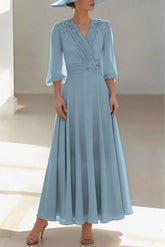 A-Line Ankle Length Chiffon Mother of the Bride Dress CM0455