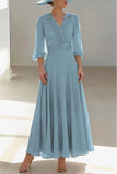 A-Line Ankle Length Chiffon Mother of the Bride Dress CM0455