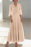 A-Line Ankle Length Chiffon Mother of the Bride Dress CM0455